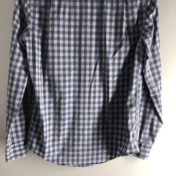 George Classic Fit Men’s Size Small (34-36) Gingham Gray Blue Button Down Shirt - Picture 13 of 16